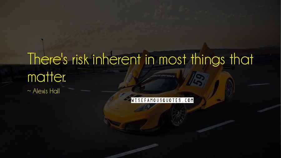 Alexis Hall Quotes: There's risk inherent in most things that matter.