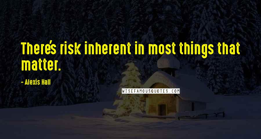 Alexis Hall Quotes: There's risk inherent in most things that matter.