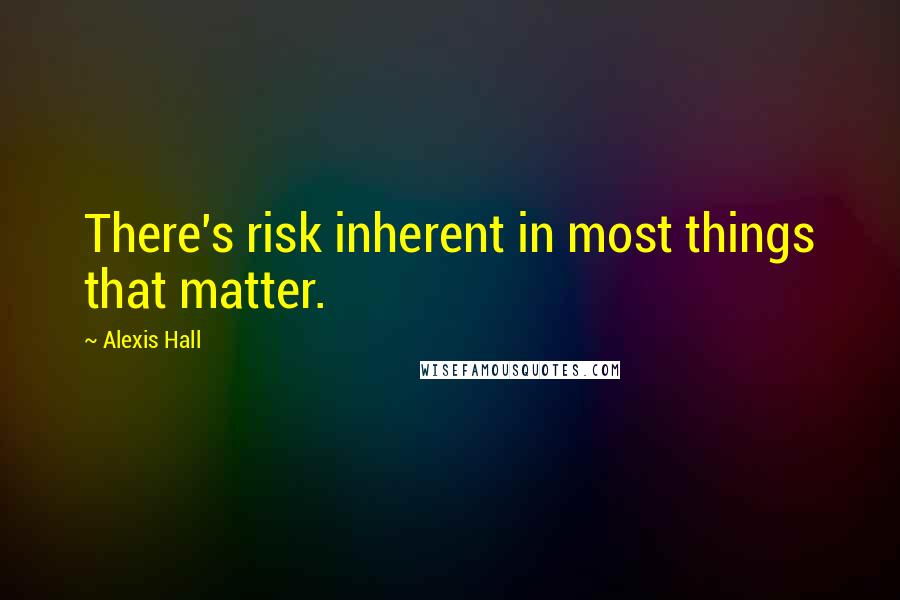 Alexis Hall Quotes: There's risk inherent in most things that matter.