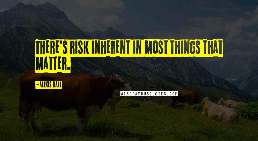 Alexis Hall Quotes: There's risk inherent in most things that matter.