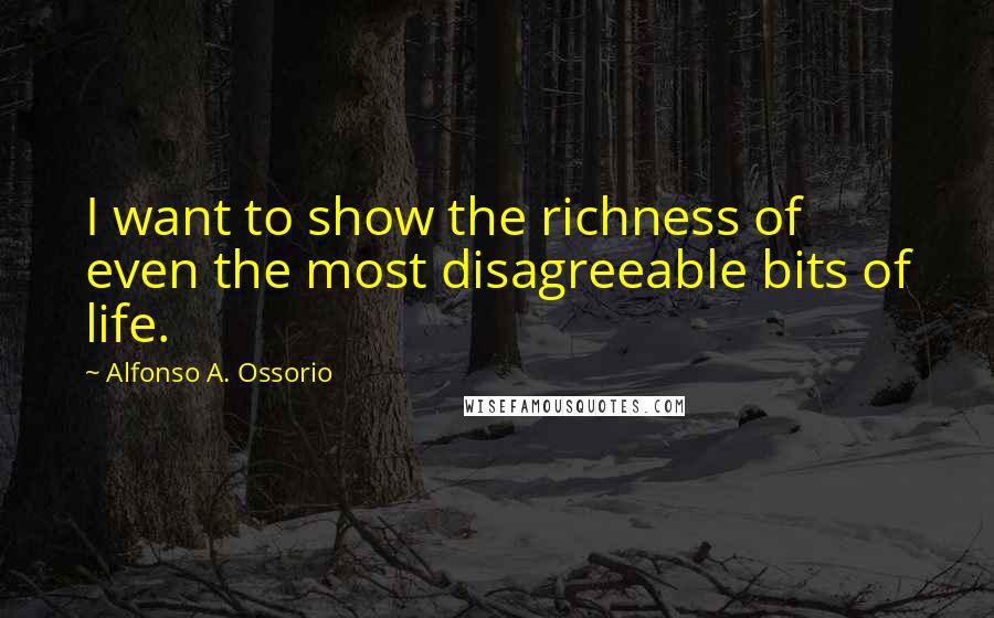 Alfonso A. Ossorio Quotes: I want to show the richness of even the most disagreeable bits of life.