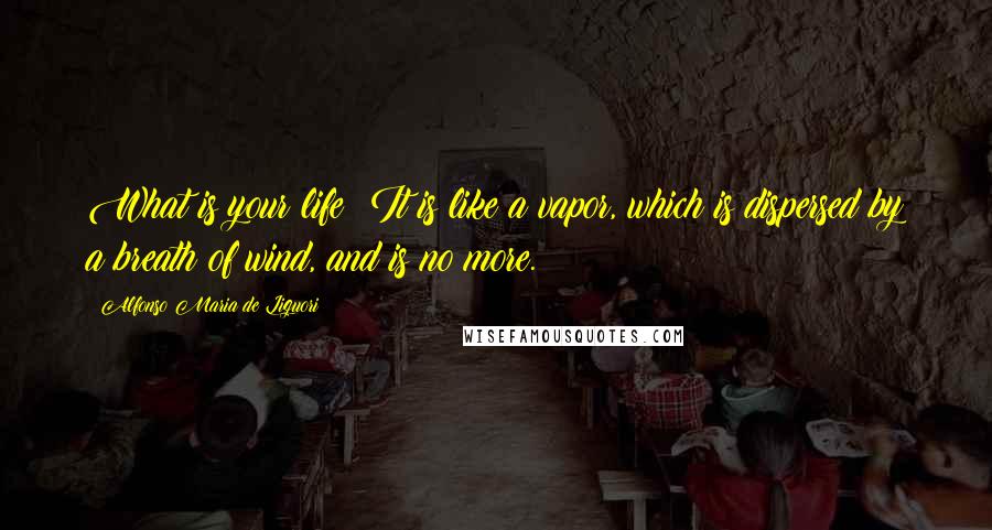 Alfonso Maria De Liguori Quotes: What is your life? It is like a vapor, which is dispersed by a breath of wind, and is no more.