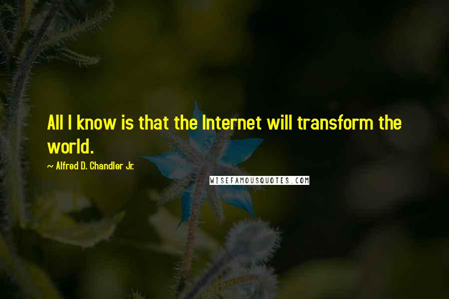 Alfred D. Chandler Jr. Quotes: All I know is that the Internet will transform the world.