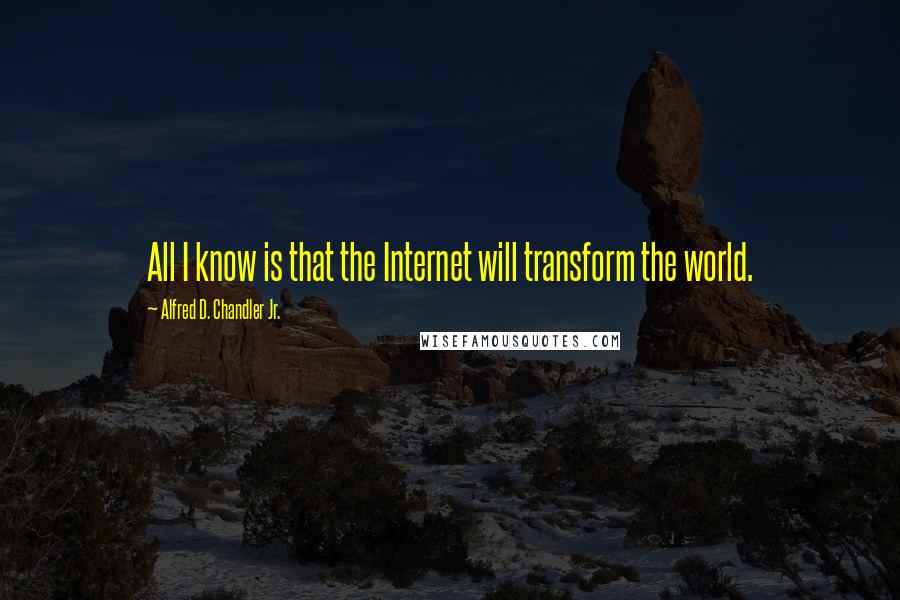 Alfred D. Chandler Jr. Quotes: All I know is that the Internet will transform the world.