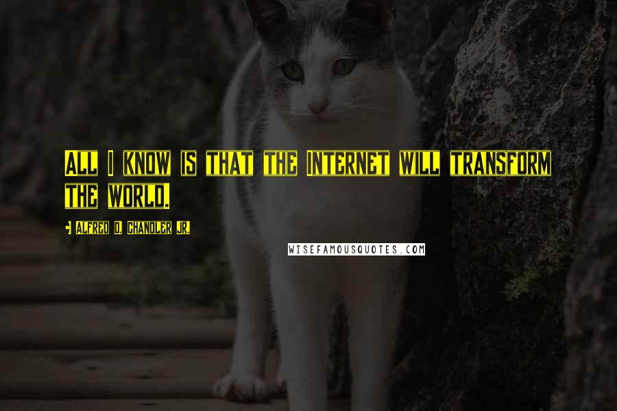 Alfred D. Chandler Jr. Quotes: All I know is that the Internet will transform the world.