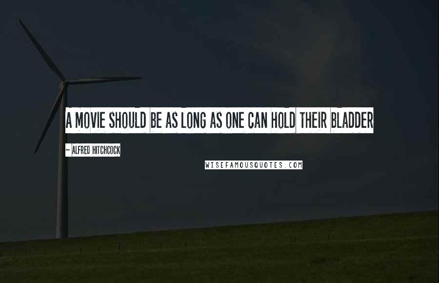 Alfred Hitchcock Quotes: A movie should be as long as one can hold their bladder