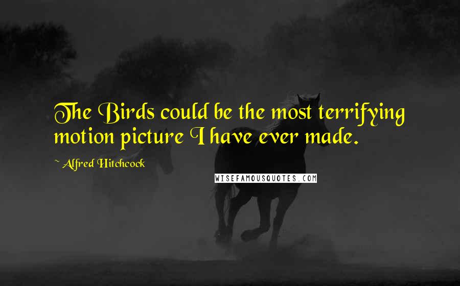 Alfred Hitchcock Quotes: The Birds could be the most terrifying motion picture I have ever made.