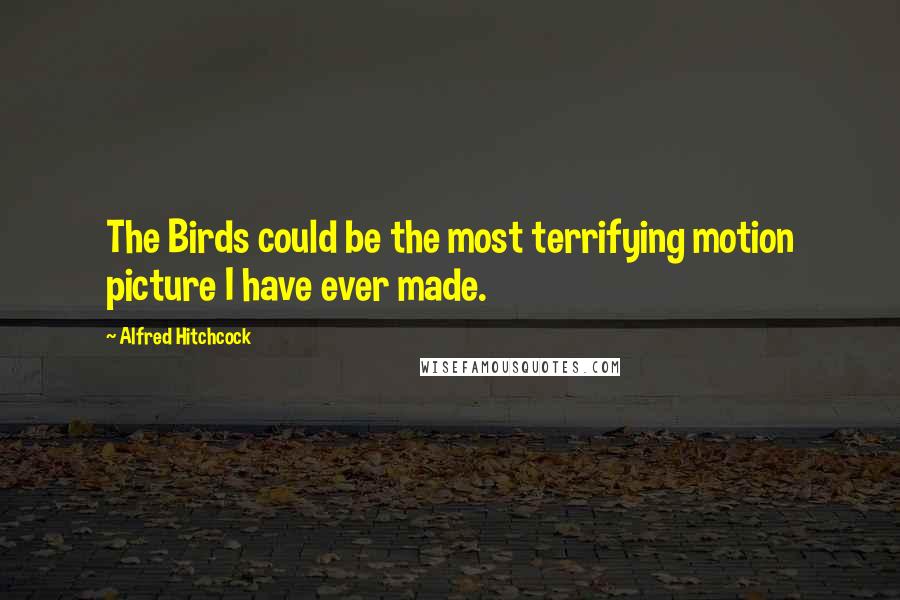 Alfred Hitchcock Quotes: The Birds could be the most terrifying motion picture I have ever made.