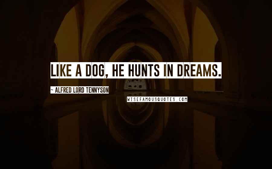 Alfred Lord Tennyson Quotes: Like a dog, he hunts in dreams.