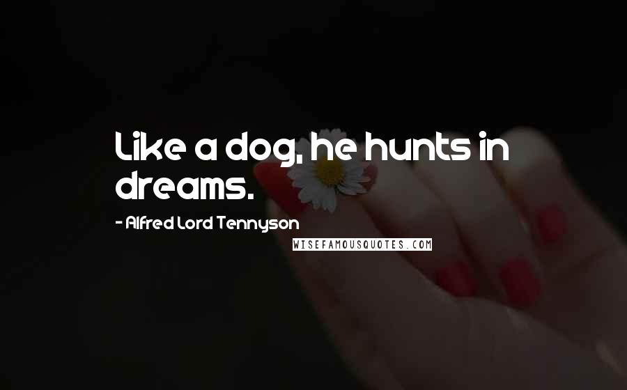 Alfred Lord Tennyson Quotes: Like a dog, he hunts in dreams.