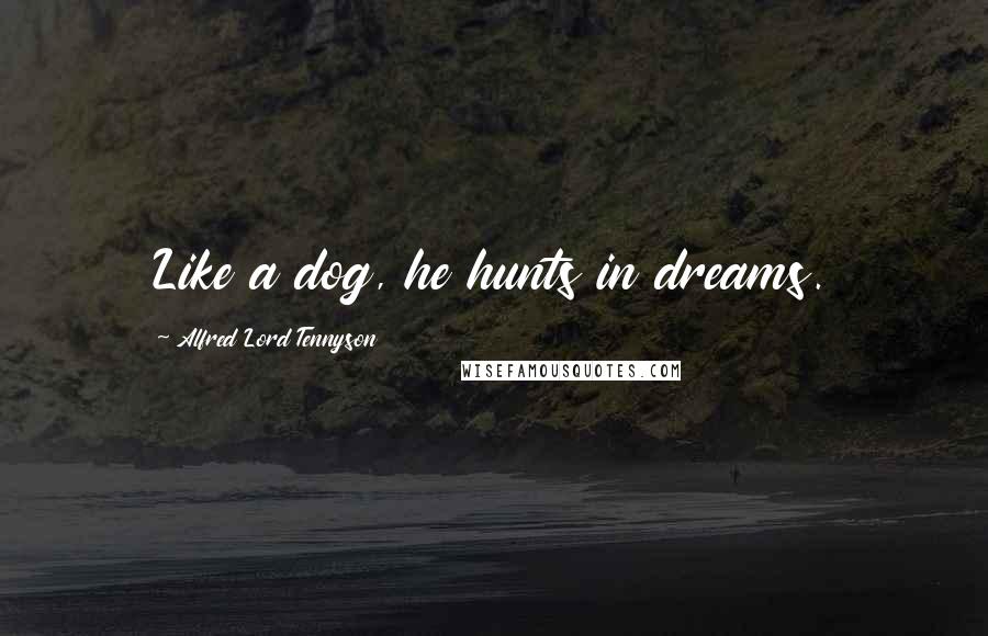 Alfred Lord Tennyson Quotes: Like a dog, he hunts in dreams.