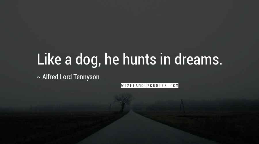 Alfred Lord Tennyson Quotes: Like a dog, he hunts in dreams.