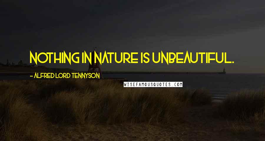 Alfred Lord Tennyson Quotes: Nothing in Nature is unbeautiful.