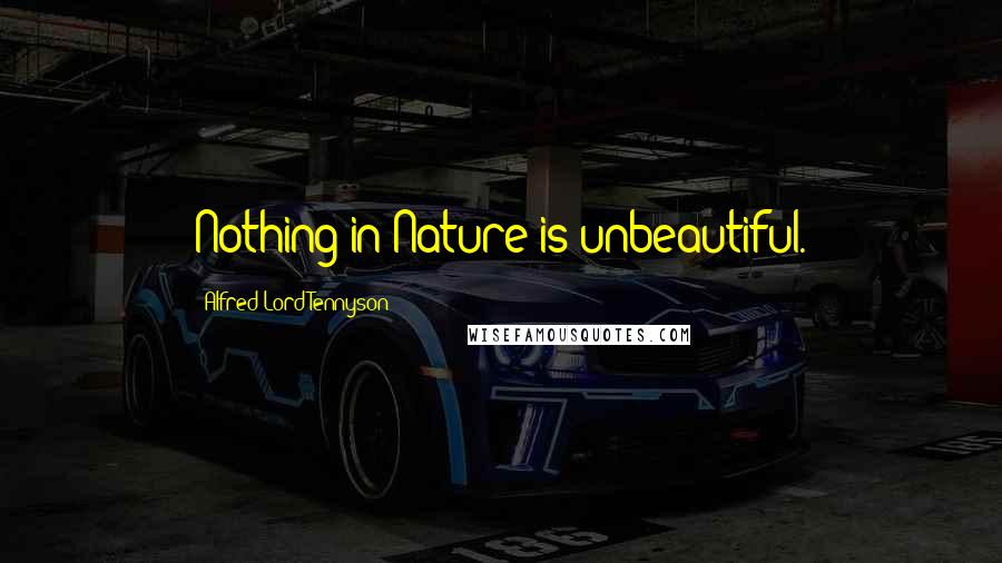 Alfred Lord Tennyson Quotes: Nothing in Nature is unbeautiful.