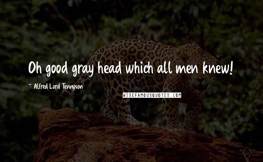 Alfred Lord Tennyson Quotes: Oh good gray head which all men knew!