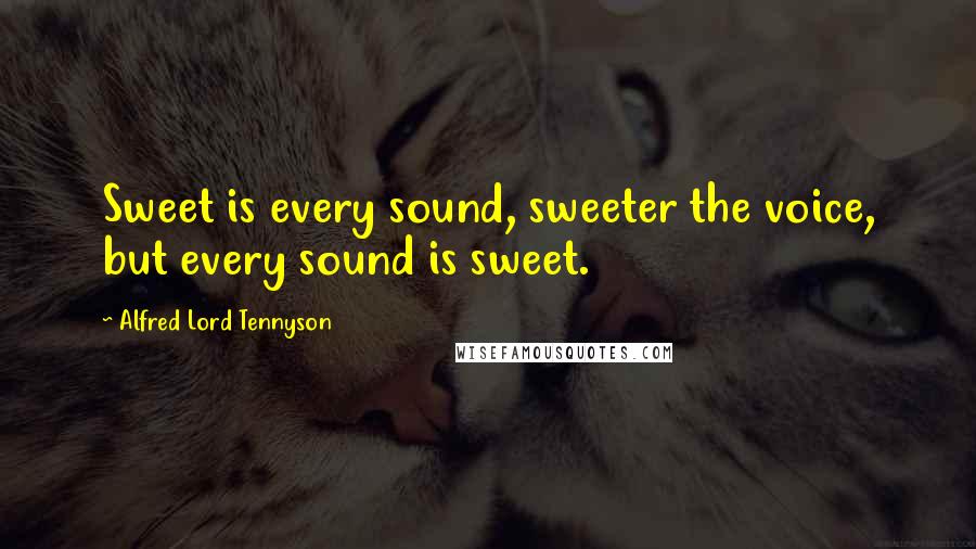 Alfred Lord Tennyson Quotes: Sweet is every sound, sweeter the voice, but every sound is sweet.