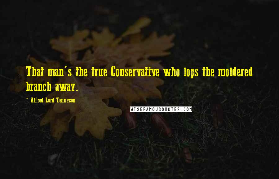 Alfred Lord Tennyson Quotes: That man's the true Conservative who lops the moldered branch away.