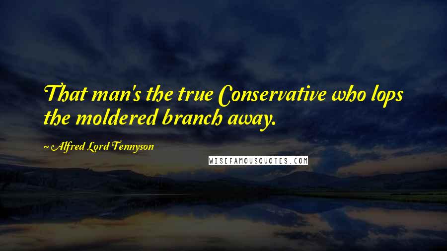 Alfred Lord Tennyson Quotes: That man's the true Conservative who lops the moldered branch away.