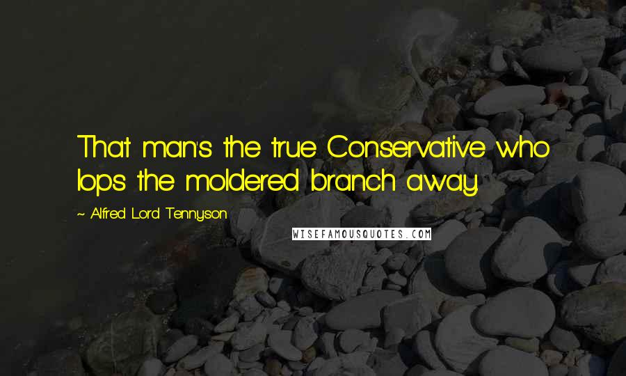 Alfred Lord Tennyson Quotes: That man's the true Conservative who lops the moldered branch away.