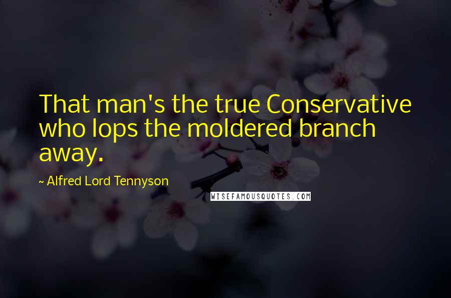 Alfred Lord Tennyson Quotes: That man's the true Conservative who lops the moldered branch away.