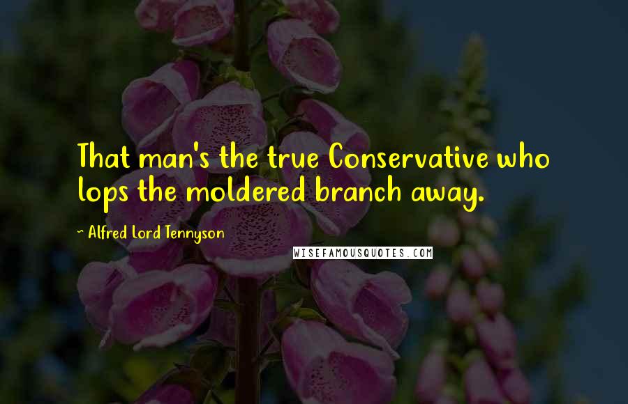 Alfred Lord Tennyson Quotes: That man's the true Conservative who lops the moldered branch away.