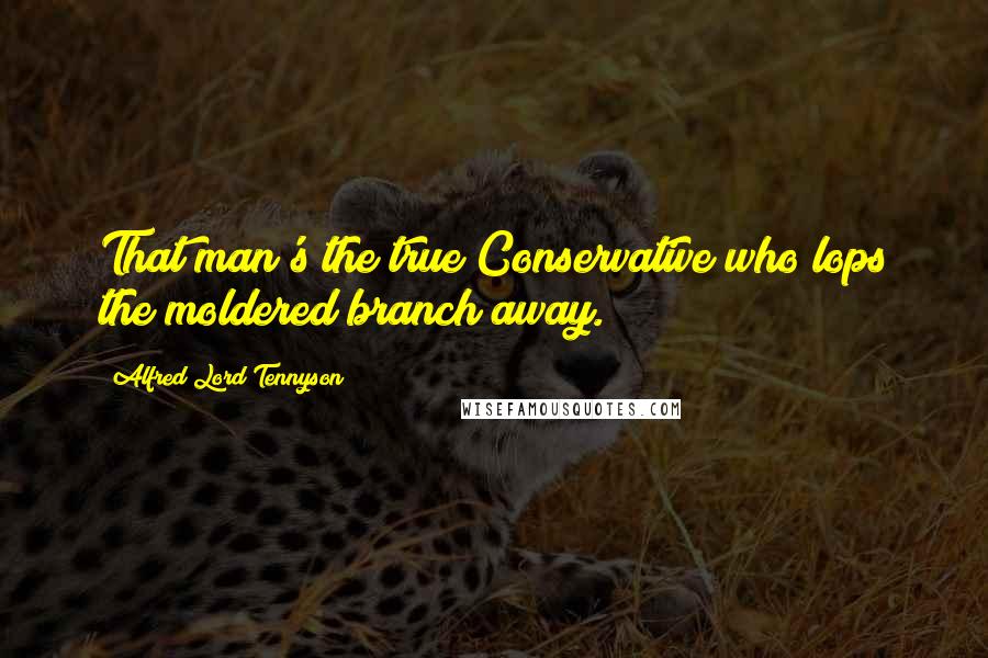 Alfred Lord Tennyson Quotes: That man's the true Conservative who lops the moldered branch away.