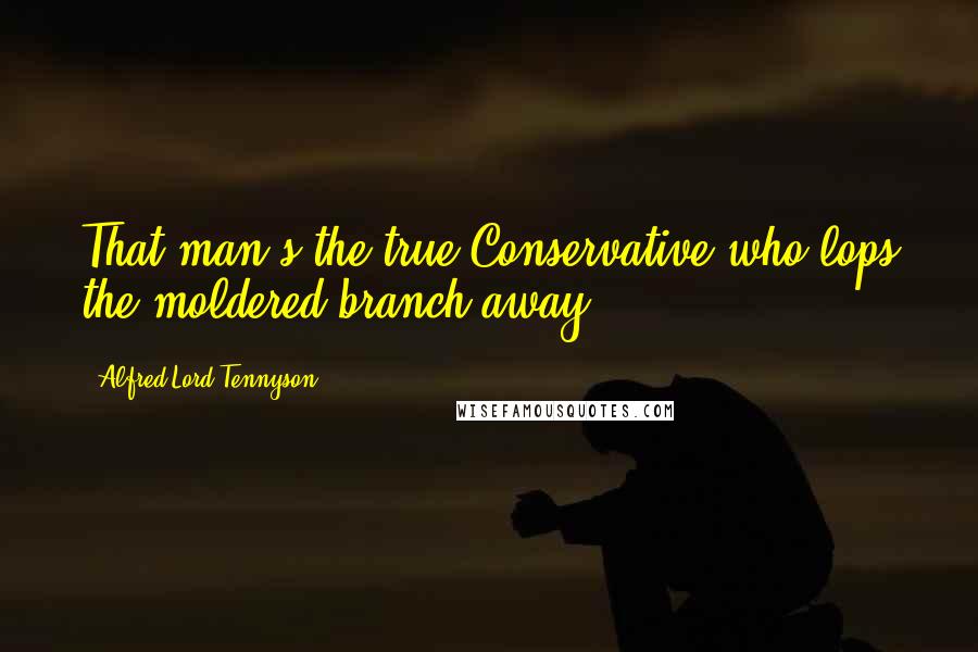 Alfred Lord Tennyson Quotes: That man's the true Conservative who lops the moldered branch away.