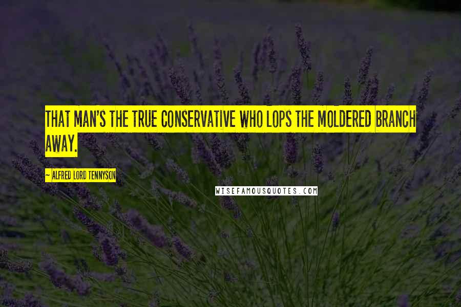 Alfred Lord Tennyson Quotes: That man's the true Conservative who lops the moldered branch away.