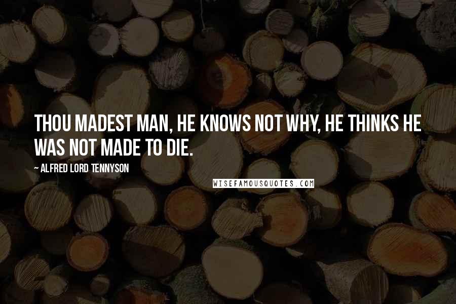 Alfred Lord Tennyson Quotes: Thou madest man, he knows not why, he thinks he was not made to die.