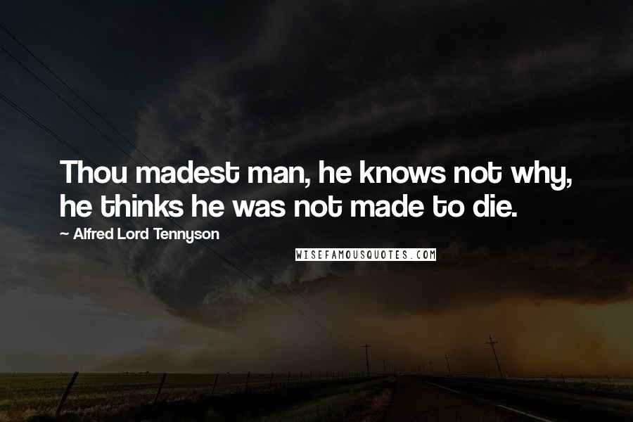 Alfred Lord Tennyson Quotes: Thou madest man, he knows not why, he thinks he was not made to die.