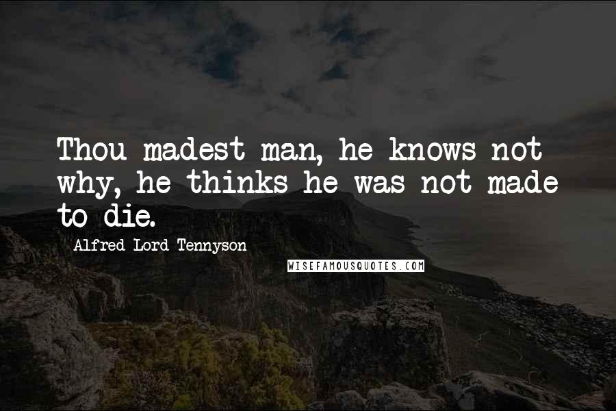 Alfred Lord Tennyson Quotes: Thou madest man, he knows not why, he thinks he was not made to die.