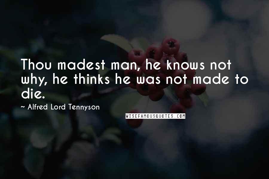 Alfred Lord Tennyson Quotes: Thou madest man, he knows not why, he thinks he was not made to die.