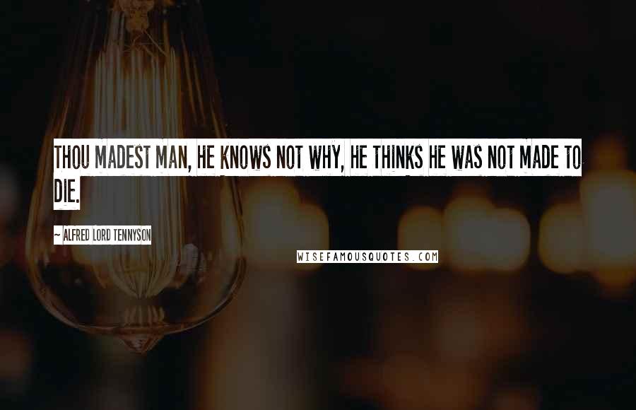 Alfred Lord Tennyson Quotes: Thou madest man, he knows not why, he thinks he was not made to die.