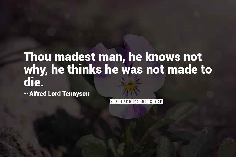Alfred Lord Tennyson Quotes: Thou madest man, he knows not why, he thinks he was not made to die.