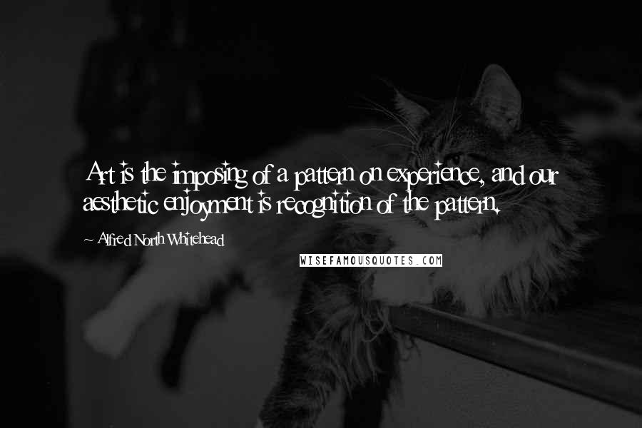 Alfred North Whitehead Quotes: Art is the imposing of a pattern on experience, and our aesthetic enjoyment is recognition of the pattern.