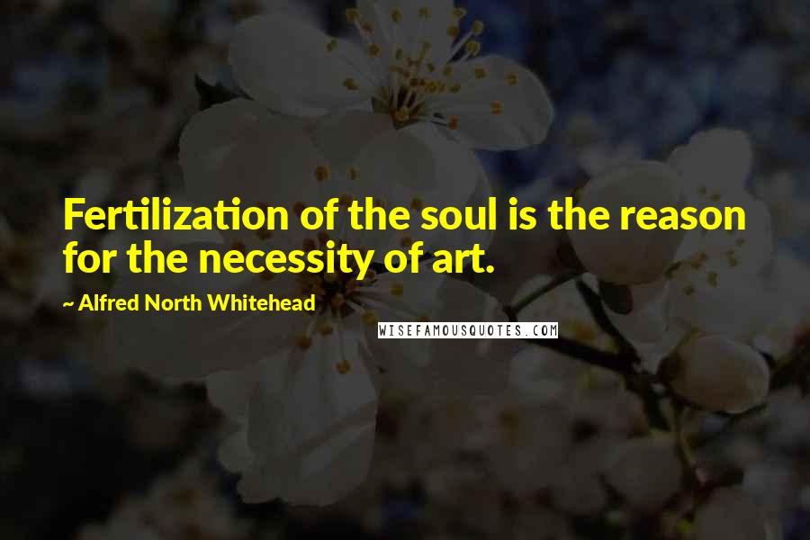 Alfred North Whitehead Quotes: Fertilization of the soul is the reason for the necessity of art.