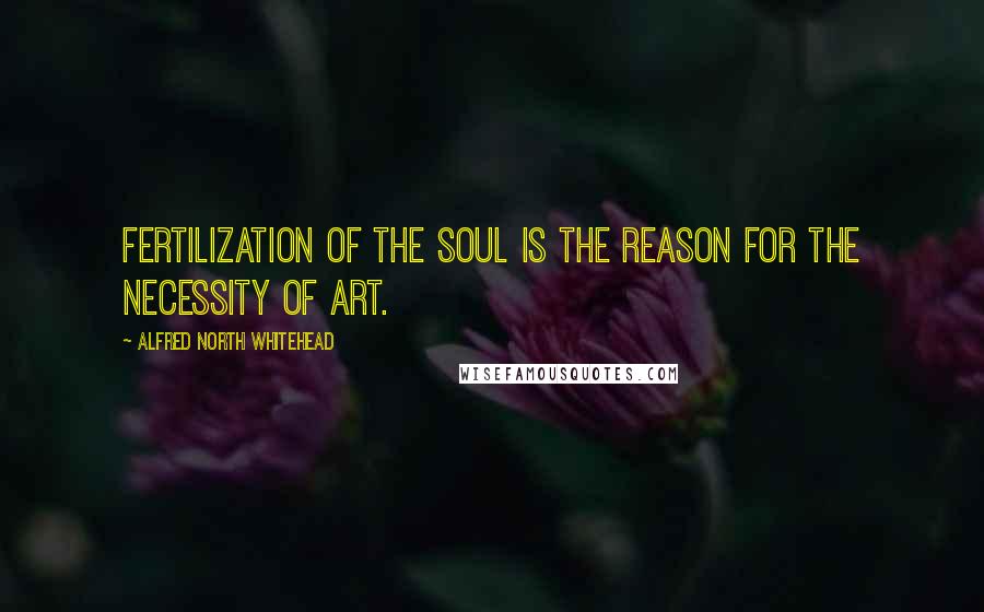 Alfred North Whitehead Quotes: Fertilization of the soul is the reason for the necessity of art.