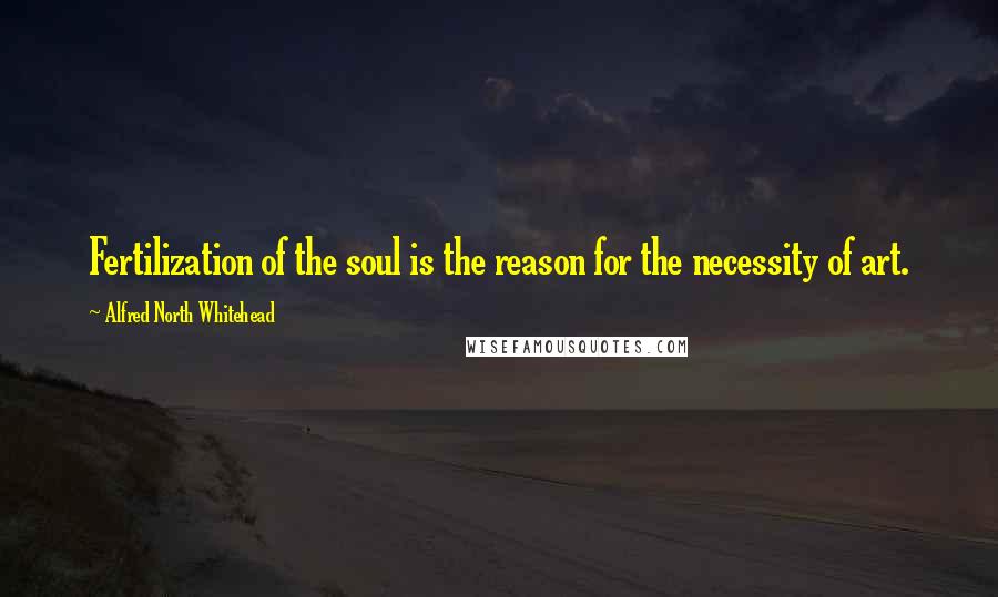 Alfred North Whitehead Quotes: Fertilization of the soul is the reason for the necessity of art.