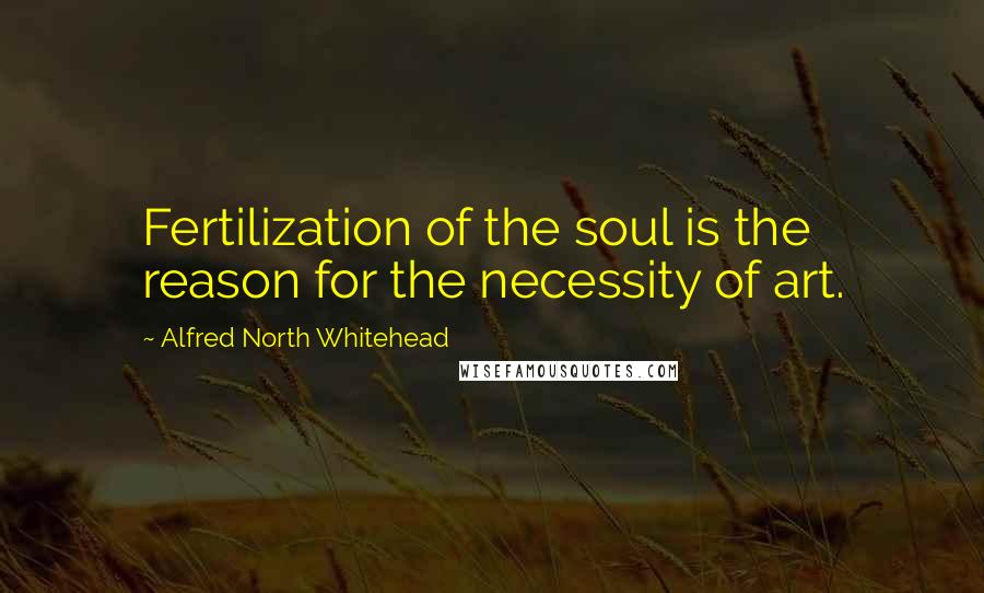 Alfred North Whitehead Quotes: Fertilization of the soul is the reason for the necessity of art.