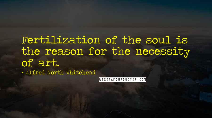 Alfred North Whitehead Quotes: Fertilization of the soul is the reason for the necessity of art.