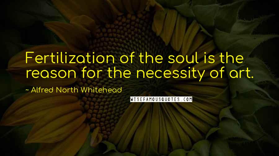 Alfred North Whitehead Quotes: Fertilization of the soul is the reason for the necessity of art.