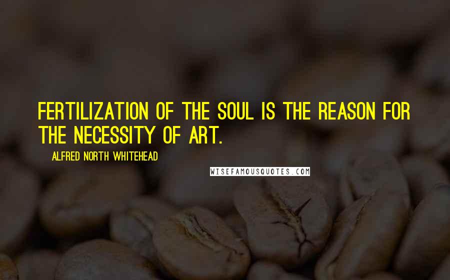 Alfred North Whitehead Quotes: Fertilization of the soul is the reason for the necessity of art.
