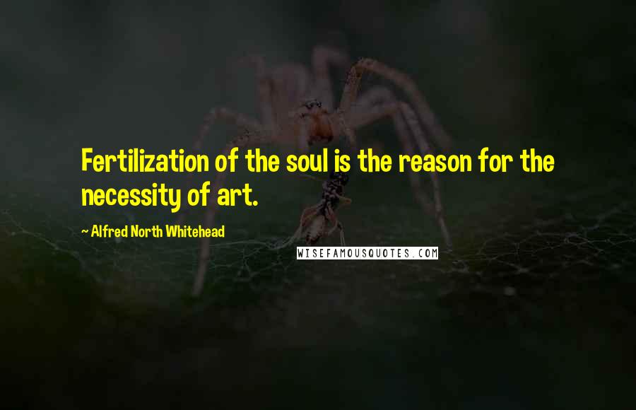 Alfred North Whitehead Quotes: Fertilization of the soul is the reason for the necessity of art.
