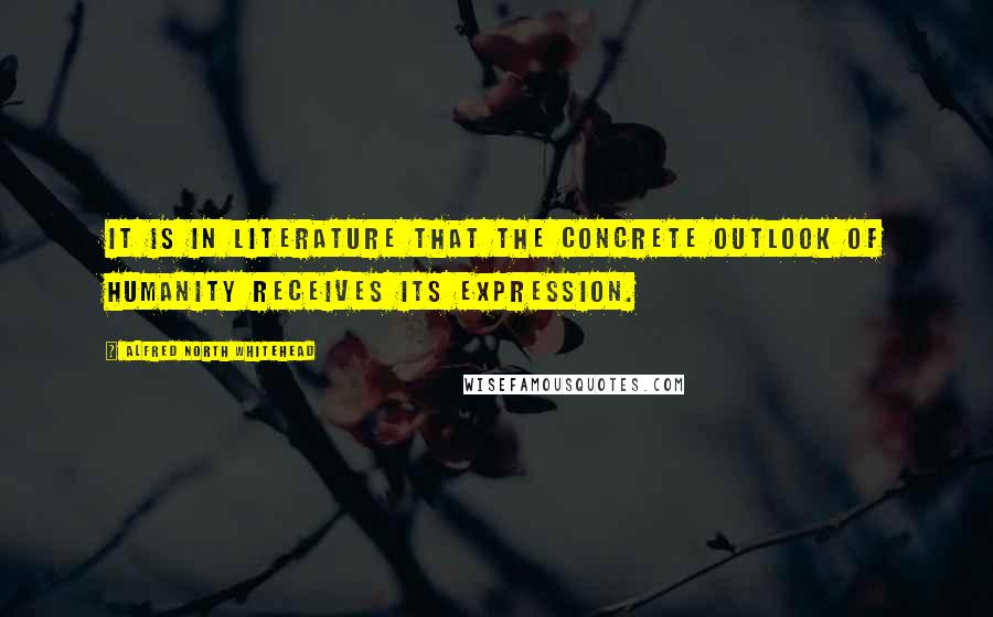 Alfred North Whitehead Quotes: It is in literature that the concrete outlook of humanity receives its expression.