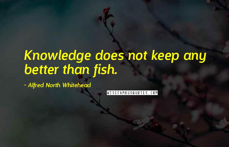 Alfred North Whitehead Quotes: Knowledge does not keep any better than fish.