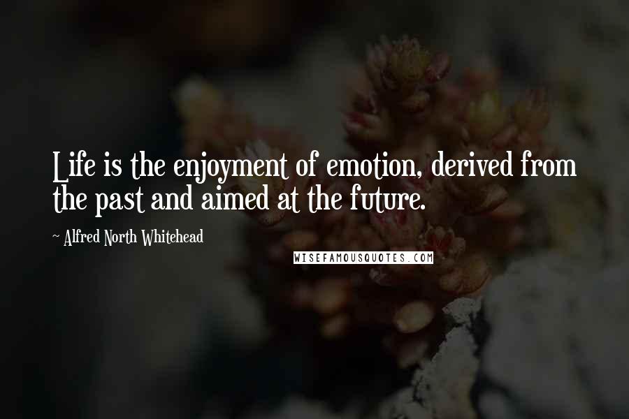 Alfred North Whitehead Quotes: Life is the enjoyment of emotion, derived from the past and aimed at the future.