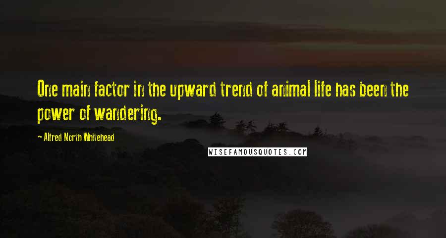 Alfred North Whitehead Quotes: One main factor in the upward trend of animal life has been the power of wandering.
