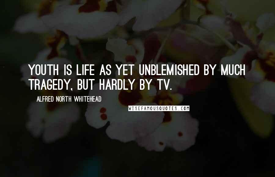 Alfred North Whitehead Quotes: Youth is life as yet unblemished by much tragedy, but hardly by TV.