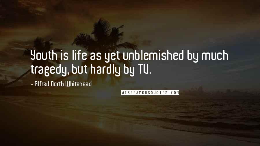 Alfred North Whitehead Quotes: Youth is life as yet unblemished by much tragedy, but hardly by TV.