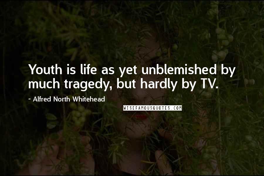 Alfred North Whitehead Quotes: Youth is life as yet unblemished by much tragedy, but hardly by TV.